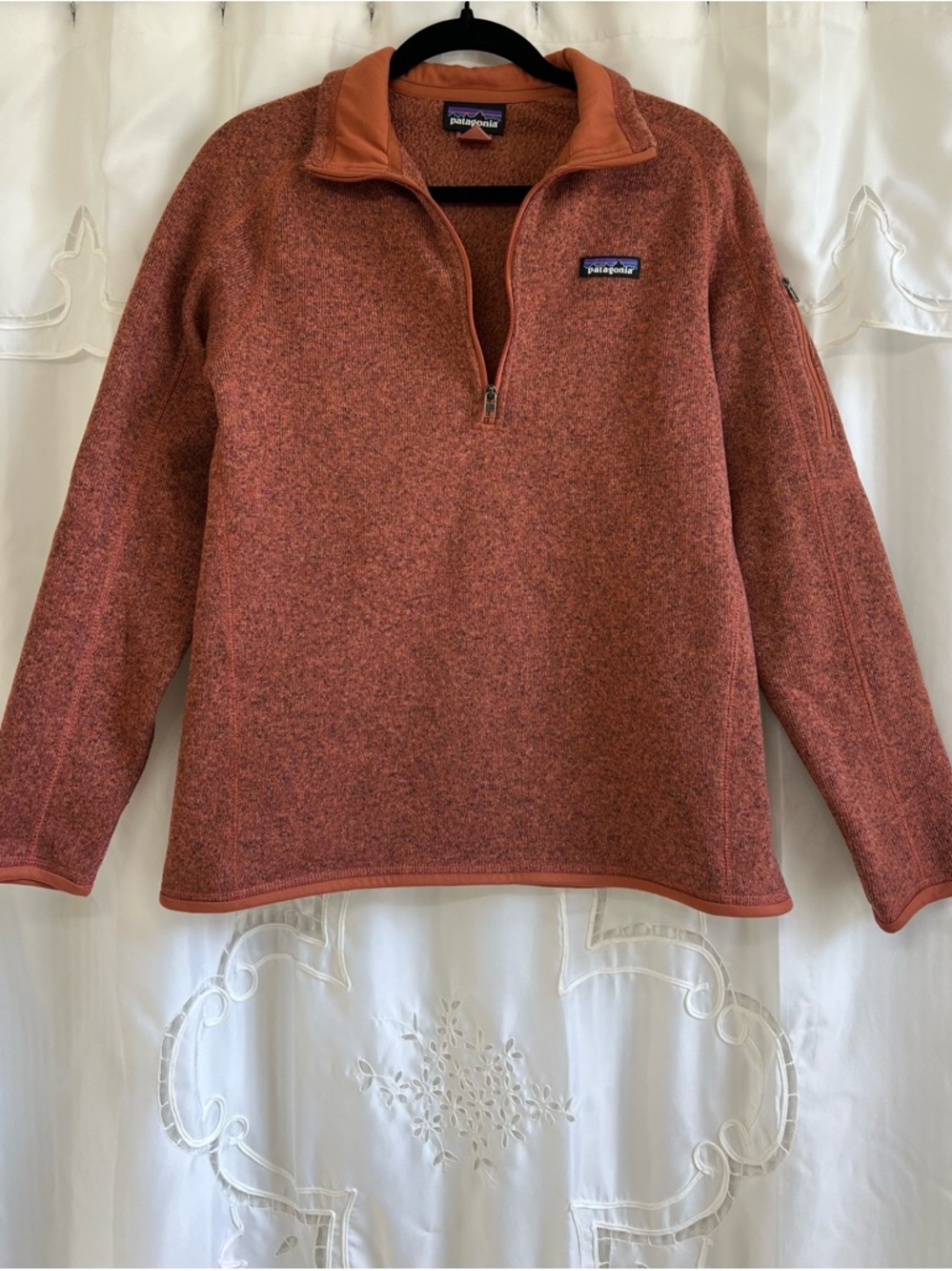 Patagonia Better Sweater 1/4 Zip Fleece Pullover Jacket Burl Red Heather Medium - Picture 2 of 12